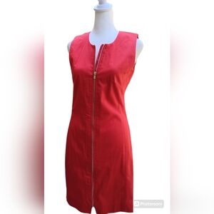 Red zipper dress -- size 4 Like New